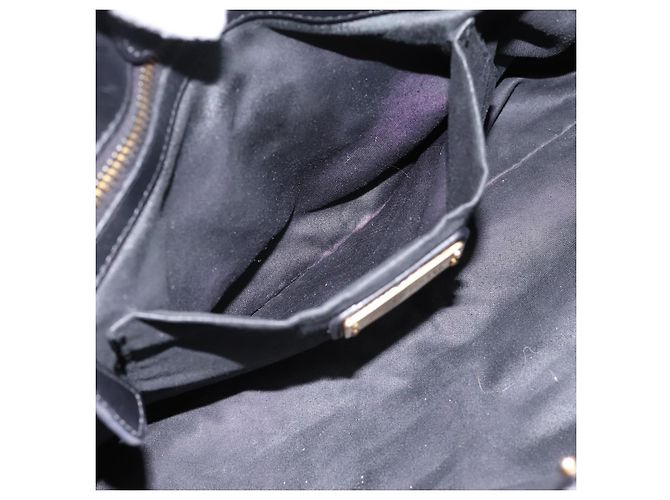 Borsa Miu Miu Vitellolux in pelle 2way Nero Tono Oro Auth 196431 - vista 24