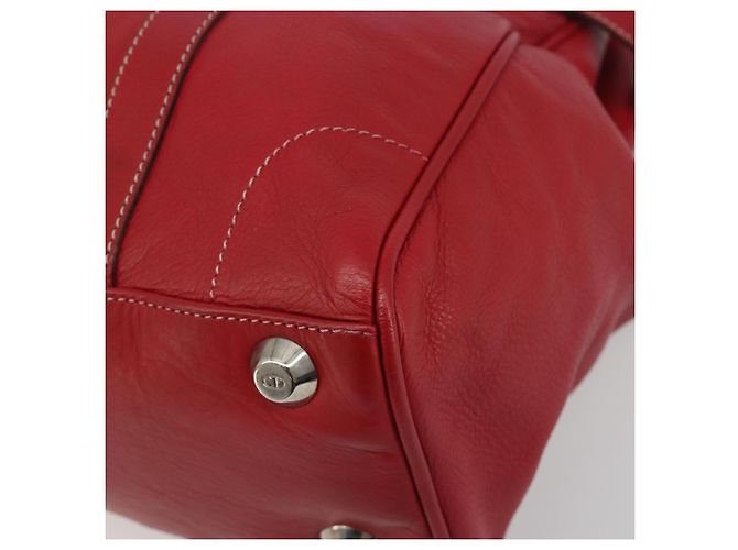 Borsa Christian Dior in pelle rossa e argento Auth 196646A Rosso - vista 10