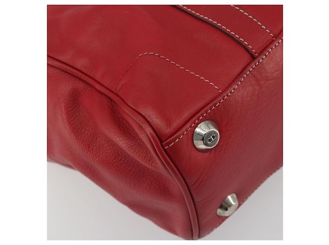 Borsa Christian Dior in pelle rossa e argento Auth 196646A Rosso - vista 11
