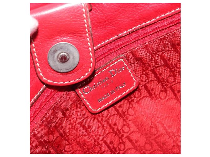 Borsa Christian Dior in pelle rossa e argento Auth 196646A Rosso - vista 16