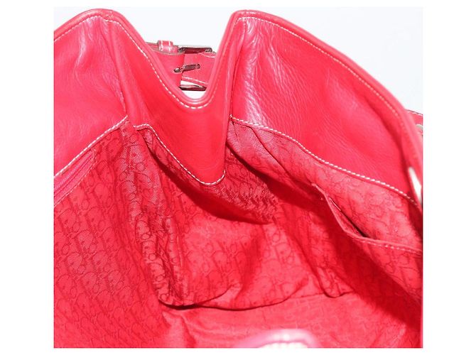 Borsa Christian Dior in pelle rossa e argento Auth 196646A Rosso - vista 18