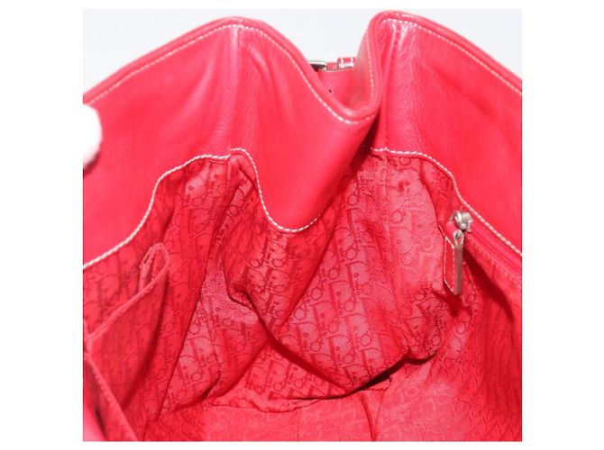 Borsa Christian Dior in pelle rossa e argento Auth 196646A Rosso - vista 19