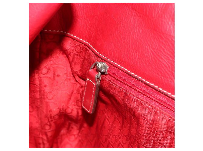Borsa Christian Dior in pelle rossa e argento Auth 196646A Rosso - vista 20