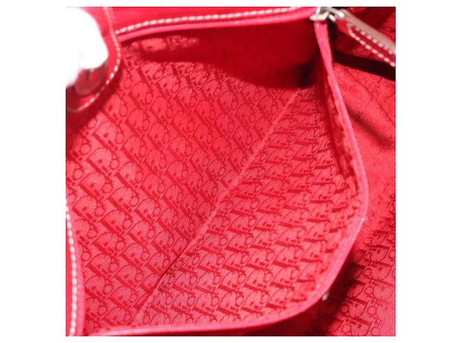 Borsa Christian Dior in pelle rossa e argento Auth 196646A Rosso - vista 21