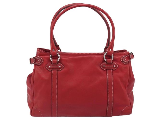 Borsa Christian Dior in pelle rossa e argento Auth 196646A Rosso - vista 3