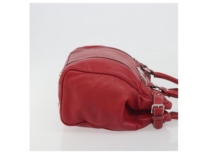Borsa Christian Dior in pelle rossa e argento Auth 196646A Rosso - vista 4