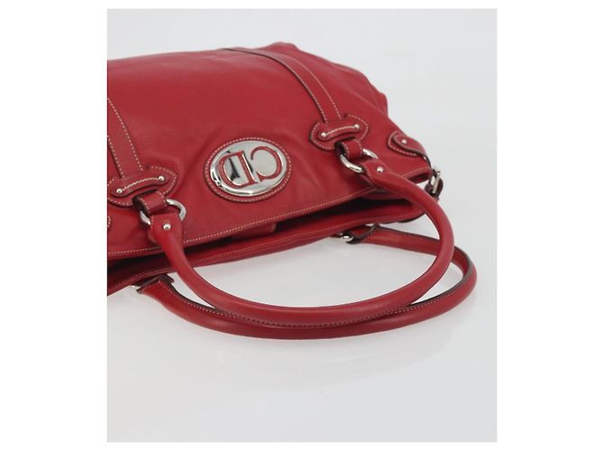 Borsa Christian Dior in pelle rossa e argento Auth 196646A Rosso - vista 7