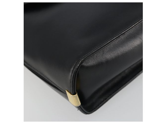 Borsa a mano Christian Dior in pelle di vitello Nera e Dorata Auth 196420 Nero - vista 11