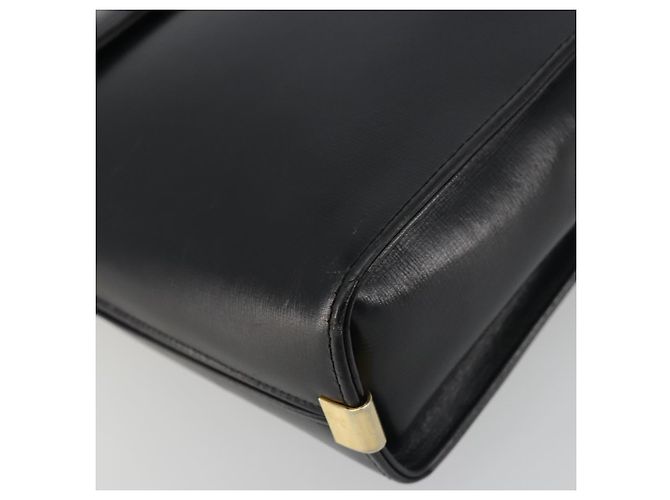 Borsa a mano Christian Dior in pelle di vitello Nera e Dorata Auth 196420 Nero - vista 13