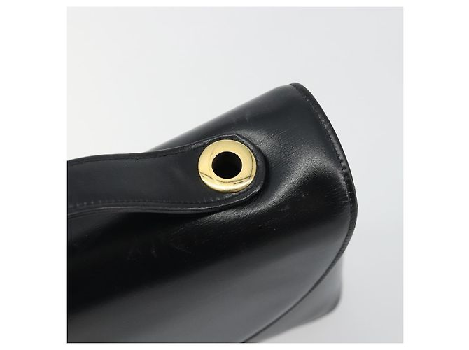 Borsa a mano Christian Dior in pelle di vitello Nera e Dorata Auth 196420 Nero - vista 14