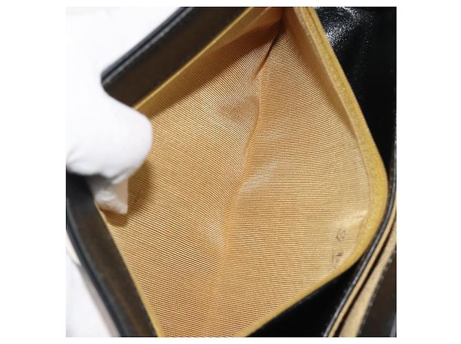 Borsa a mano Christian Dior in pelle di vitello Nera e Dorata Auth 196420 Nero - vista 22