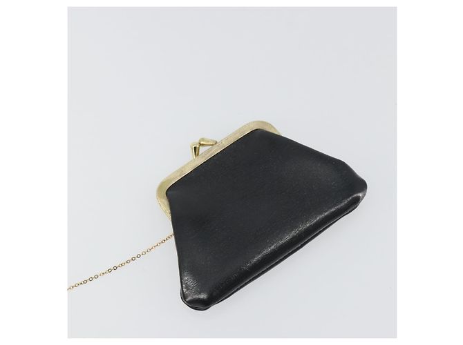 Borsa a mano Christian Dior in pelle di vitello Nera e Dorata Auth 196420 Nero - vista 24