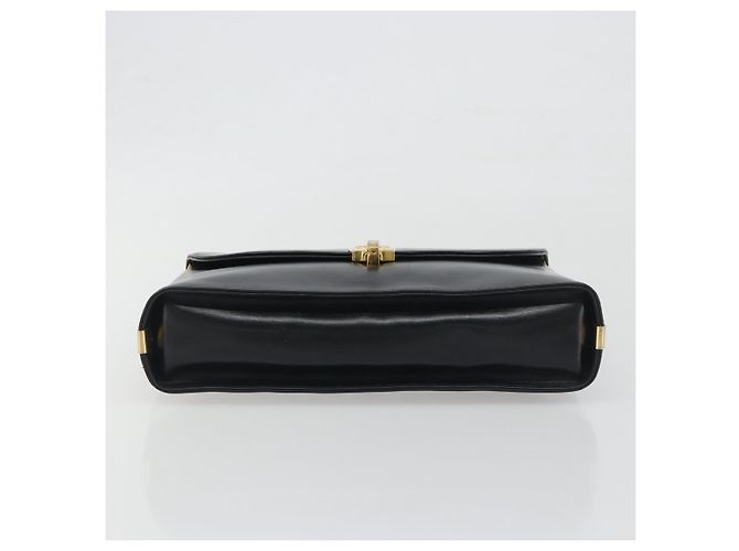 Borsa a mano Christian Dior in pelle di vitello Nera e Dorata Auth 196420 Nero - vista 9