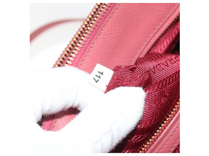 Borsa a mano PRADA Saffiano 2way Pink Gold Tone Auth BA14801M Rosa - vista 11