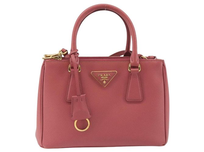 Borsa a mano PRADA Saffiano 2way Pink Gold Tone Auth BA14801M Rosa - vista 13
