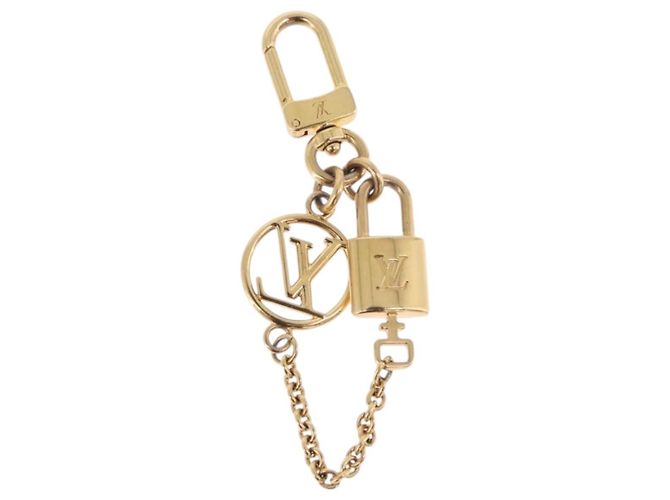LOUIS VUITTON Micro Charm LV Padlock Charm metallo Gold M01555 LV Auth BA15232V D'oro - vista 5