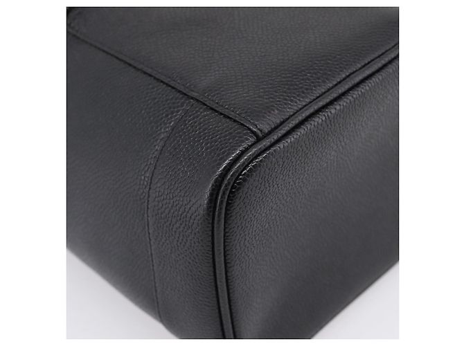 Sac à main Vanity CHANEL COCO Mark Cuir Caviar Noir Or CC Auth 198746V Doré - vue 13