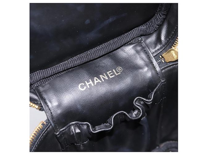 Sac à main Vanity CHANEL COCO Mark Cuir Caviar Noir Or CC Auth 198746V Doré - vue 16