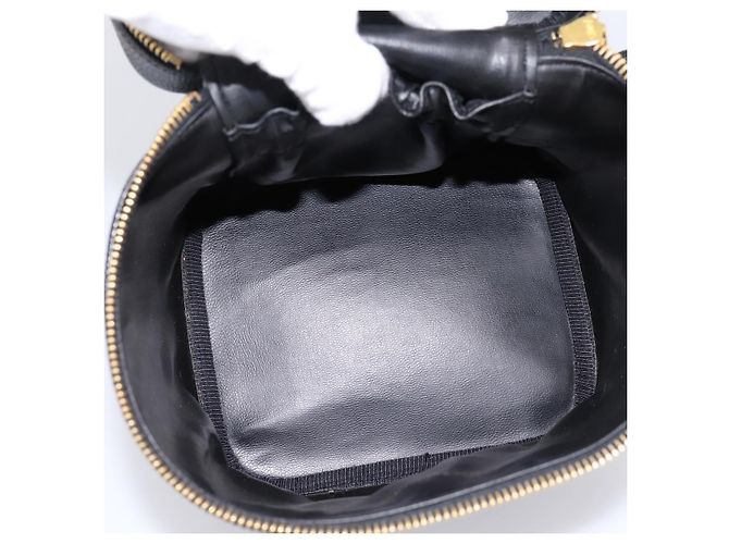 Sac à main Vanity CHANEL COCO Mark Cuir Caviar Noir Or CC Auth 198746V Doré - vue 17