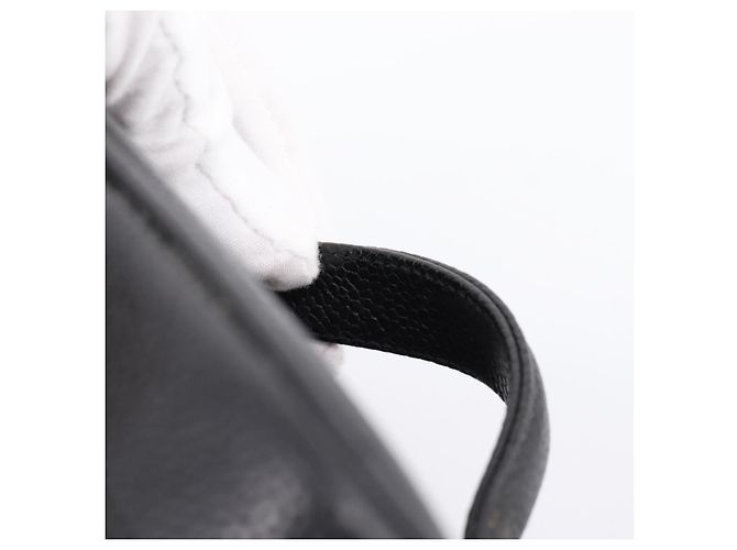 Sac à main Vanity CHANEL COCO Mark Cuir Caviar Noir Or CC Auth 198746V Doré - vue 8