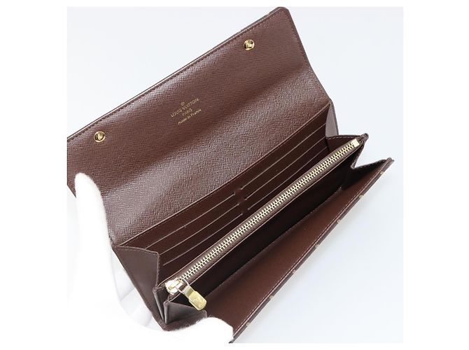 LOUIS VUITTON Monogram Mini Lin Portefeiulle Sarah Wallet M95234 LV Auth 187160A Marrone Damier ebene - vista 10