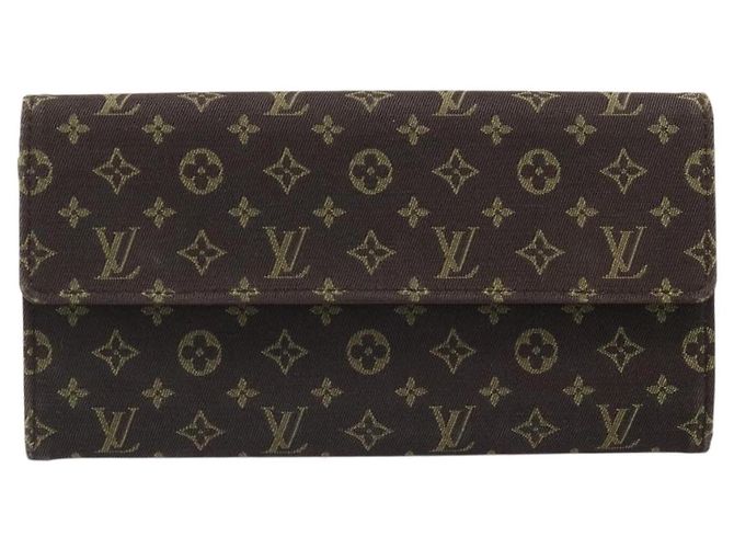 LOUIS VUITTON Monogram Mini Lin Portefeiulle Sarah Wallet M95234 LV Auth 187160A Marrone Damier ebene - vista 13