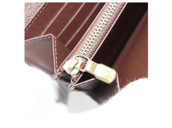 LOUIS VUITTON Monogram Mini Lin Portefeiulle Sarah Wallet M95234 LV Auth 187160A Marrone Damier ebene - vista 20