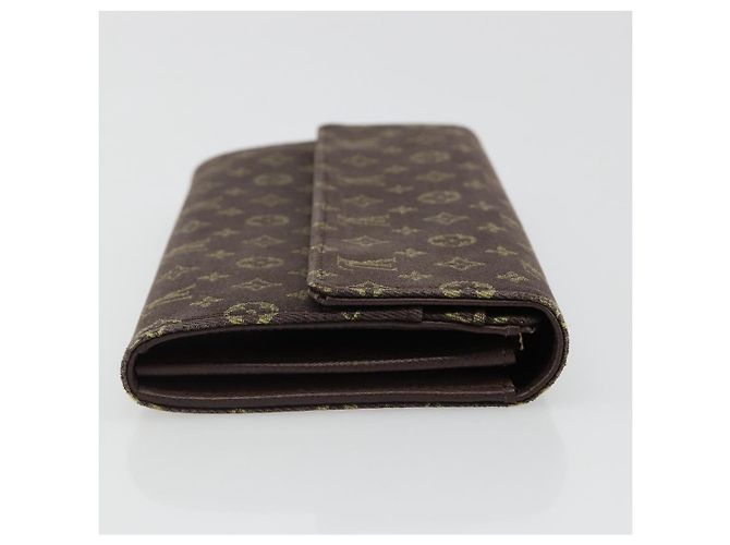 LOUIS VUITTON Monogram Mini Lin Portefeiulle Sarah Wallet M95234 LV Auth 187160A Marrone Damier ebene - vista 3