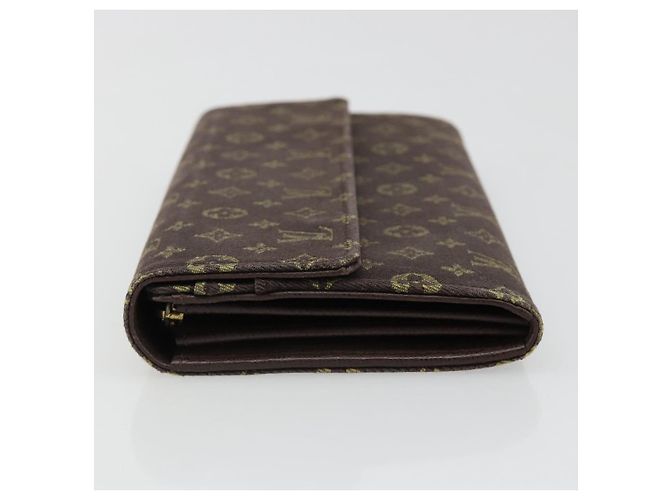 LOUIS VUITTON Monogram Mini Lin Portefeiulle Sarah Wallet M95234 LV Auth 187160A Marrone Damier ebene - vista 4