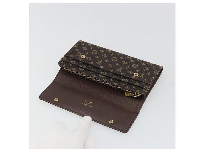 LOUIS VUITTON Monogram Mini Lin Portefeiulle Sarah Wallet M95234 LV Auth 187160A Marrone Damier ebene - vista 8
