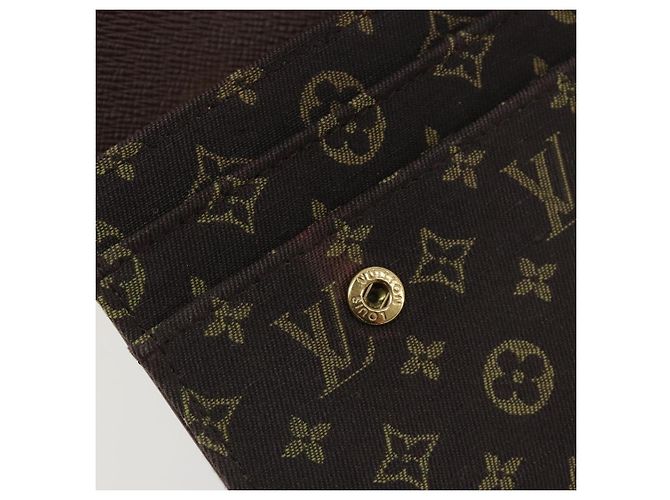 LOUIS VUITTON Monogram Mini Lin Portefeiulle Sarah Wallet M95234 LV Auth 187160A Marrone Damier ebene - vista 9