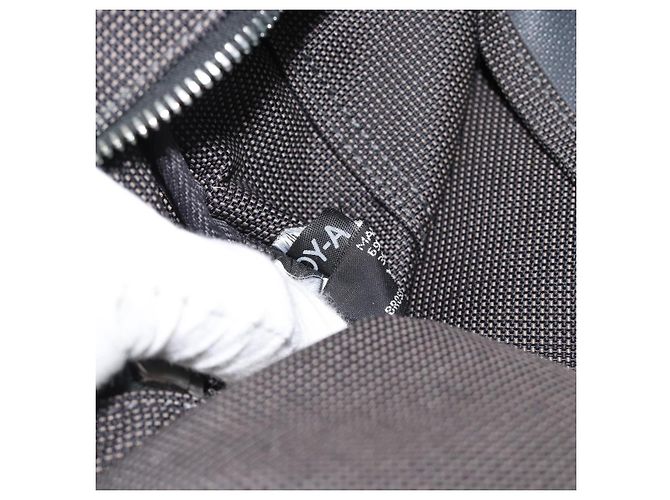 Hermès Borsa HERMES Her Line MM Canvas Grigio Argento Auth 189626 Marrone - vista 12