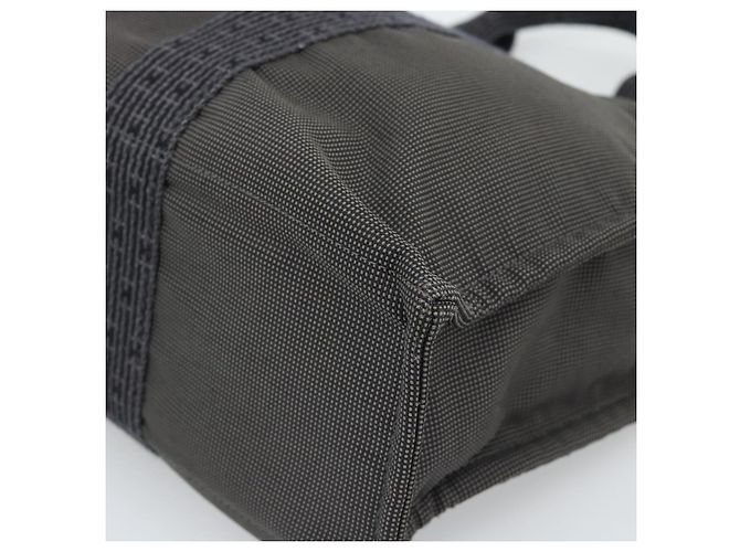 Hermès Borsa HERMES Her Line MM Canvas Grigio Argento Auth 189626 Marrone - vista 15