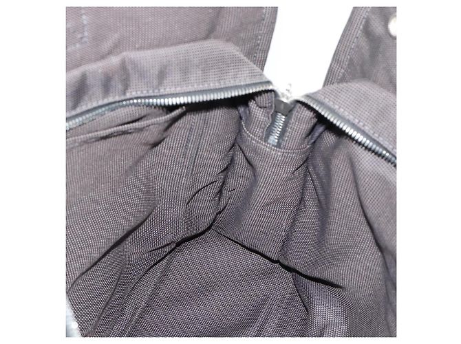 Hermès Borsa HERMES Her Line MM Canvas Grigio Argento Auth 189626 Marrone - vista 18