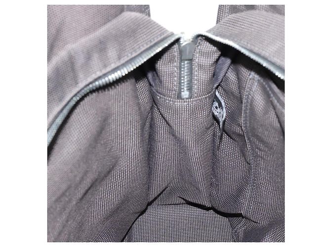 Hermès Borsa HERMES Her Line MM Canvas Grigio Argento Auth 189626 Marrone - vista 19