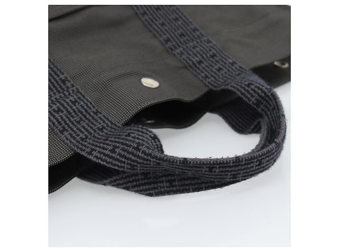 Hermès Borsa HERMES Her Line MM Canvas Grigio Argento Auth 189626 Marrone - vista 7