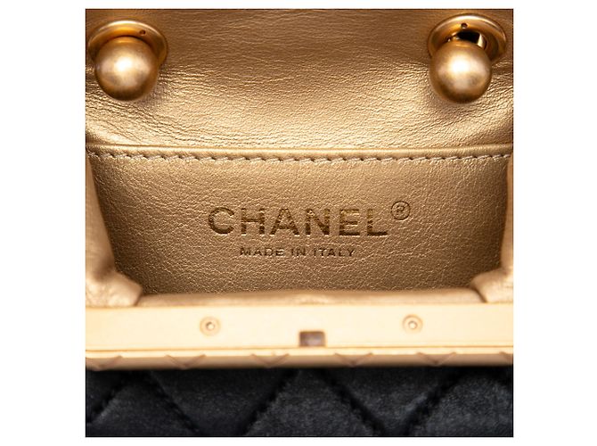 Borsa Satchel Chanel Micro Quilted Lambskin My Crush Bag Nera Nero - vista 5