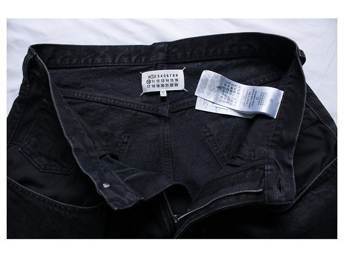 Maison Martin Margiela, Vaqueros de pierna ancha en negro - vista 7