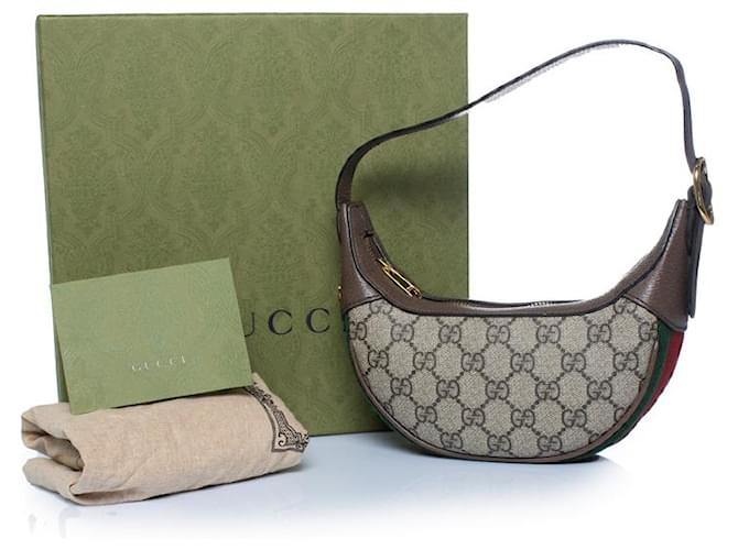 Gucci, borsa a tracolla mini Ophidia in monogramma Marrone - vista 2