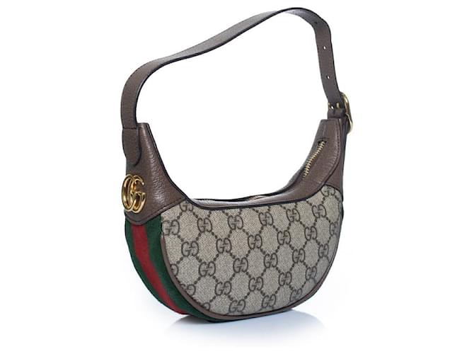 Gucci, borsa a tracolla mini Ophidia in monogramma Marrone - vista 3
