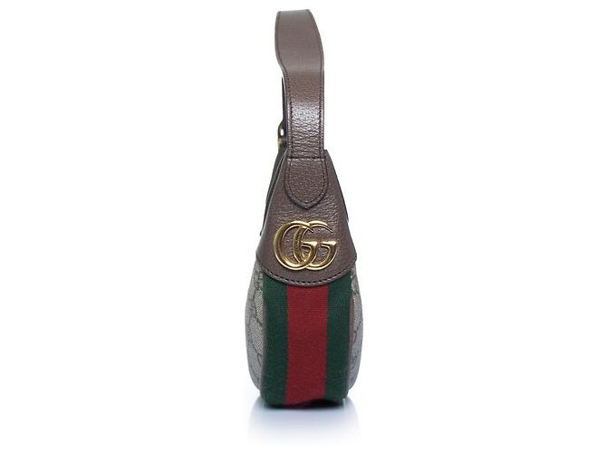 Gucci, borsa a tracolla mini Ophidia in monogramma Marrone - vista 4