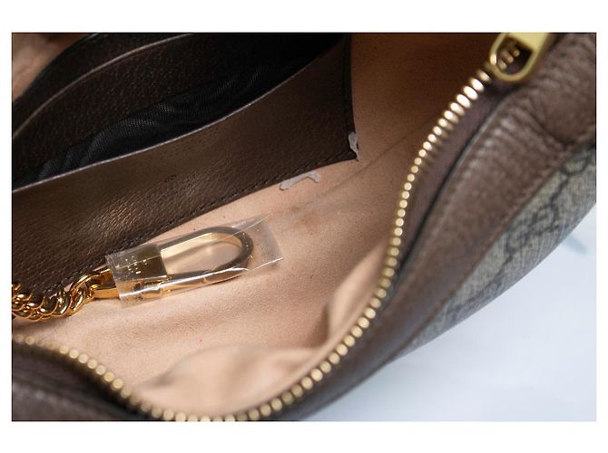 Gucci, borsa a tracolla mini Ophidia in monogramma Marrone - vista 8