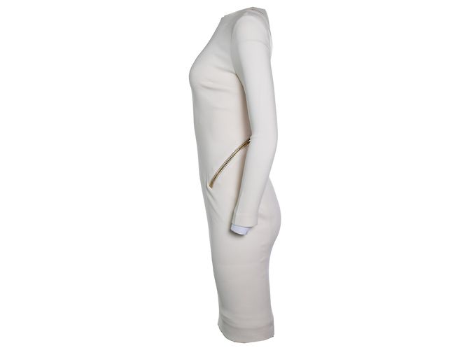 Tom Ford, Abito stretch bianco con dettaglio zip e schiena scoperta - vista 2