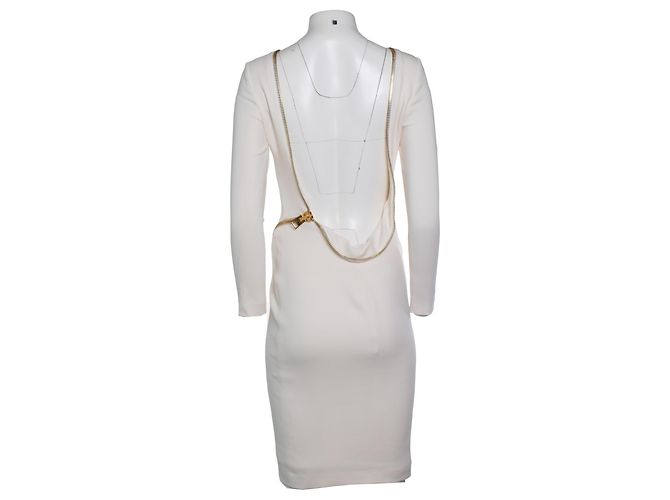 Tom Ford, Abito stretch bianco con dettaglio zip e schiena scoperta - vista 3