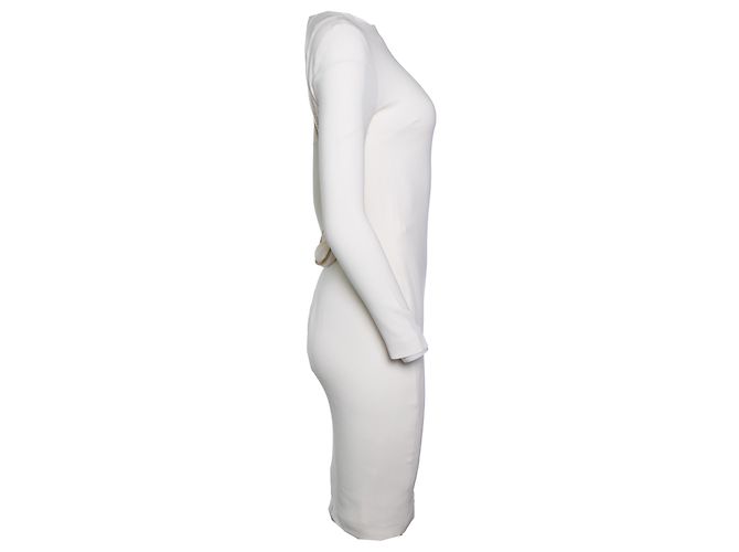 Tom Ford, Abito stretch bianco con dettaglio zip e schiena scoperta - vista 4
