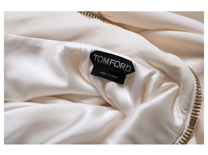 Tom Ford, Abito stretch bianco con dettaglio zip e schiena scoperta - vista 8