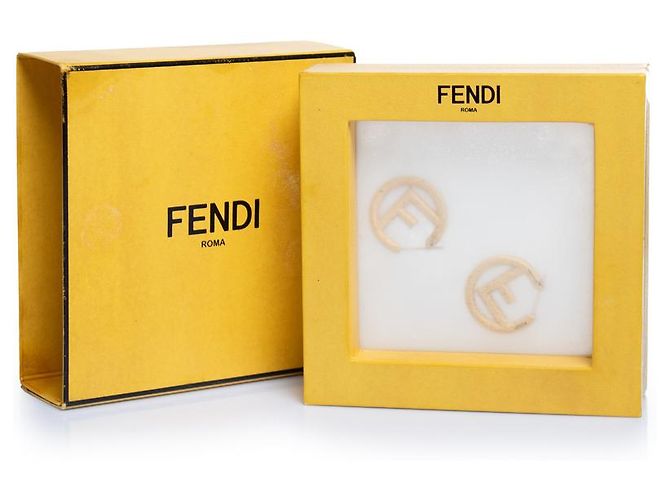 Fendi, orecchini a cerchio F is Fendi in oro D'oro - vista 2