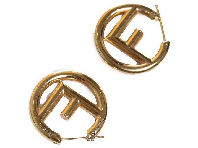 Fendi, orecchini a cerchio F is Fendi in oro D'oro - vista 7