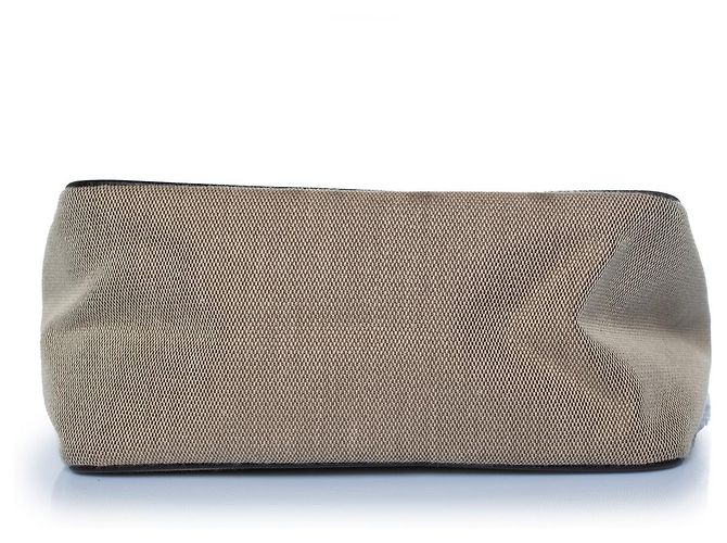 Gucci, borsa piccola in canvas beige con webbing - vista 4