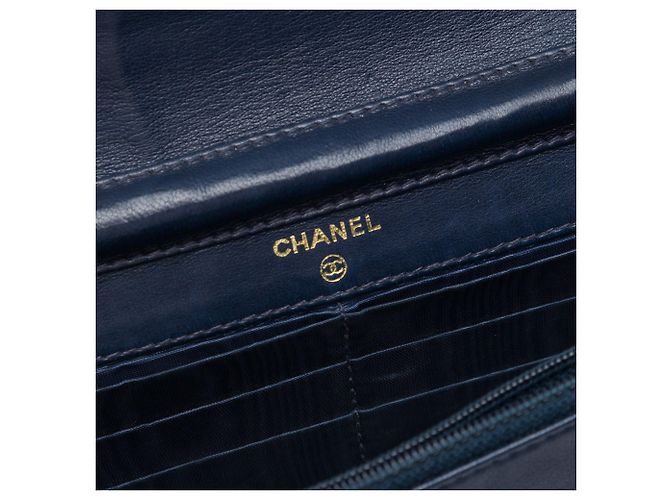 Borsa a tracolla Chanel CC Denim Wallet On Chain Blu - vista 5